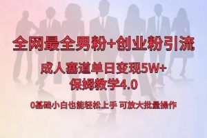 全网首发成人用品单日卖货5W+，最全男粉+创业粉引流玩法，小白也能轻松…-KJ分享