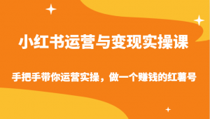 小红书运营与变现实操课-手把手带你运营实操，做一个赚钱的红薯号-KJ分享