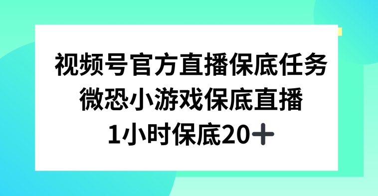 视频号直播任务，微恐小游戏，1小时20+-KJ分享