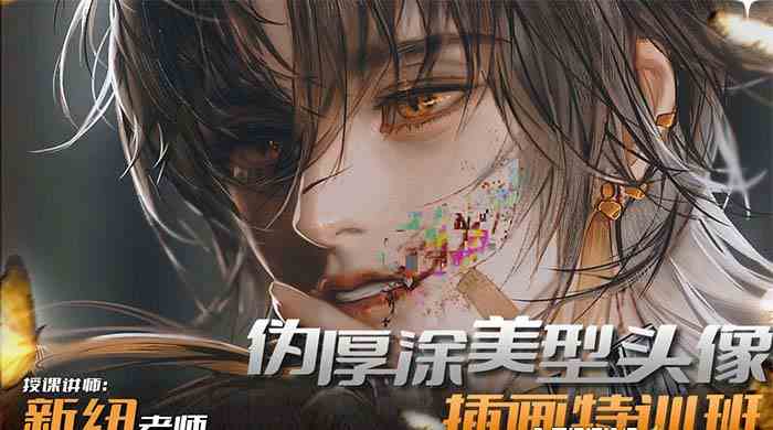 iPad插画课伪厚涂美型头像插画特训班（13节视频课）-KJ分享