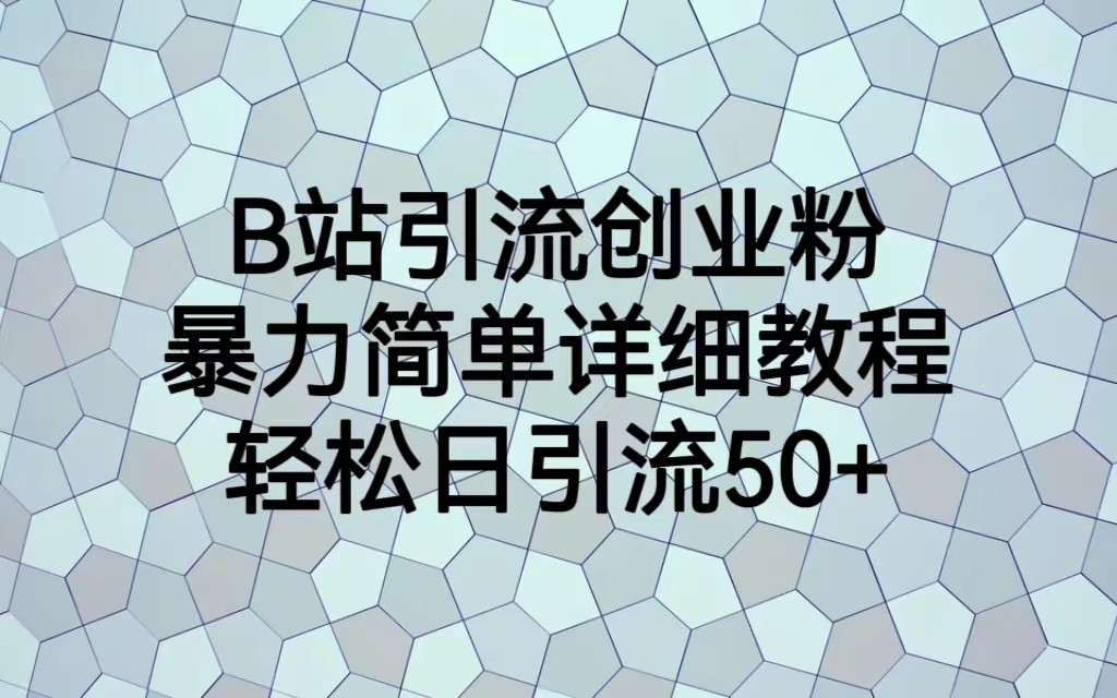 B站引流创业粉，暴力简单详细教程，轻松日引流50+-KJ分享