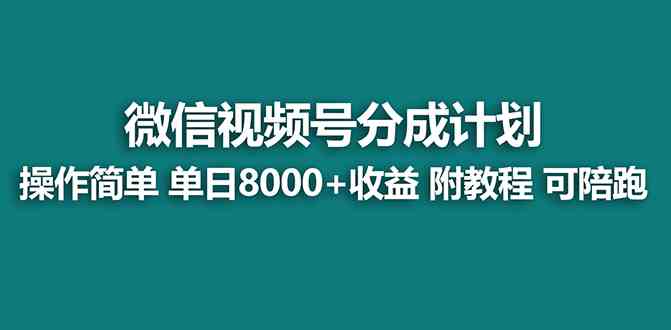 【蓝海项目】视频号分成计划最新玩法，单天收益8000+，附玩法教程，24年…-KJ分享