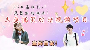 最冷门,最暴利的全新玩法,夫妻搞笑视频项目,虚拟资源一月变现10w+-KJ分享