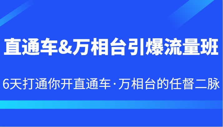 直通车&万相台引爆流量班 6天打通你开直通车·万相台的任督二脉-KJ分享