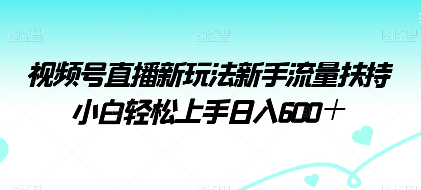 视频号直播新玩法新手流量扶持小白轻松上手日入600＋-KJ分享