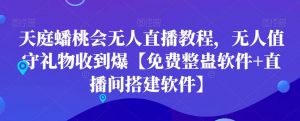 天庭蟠桃会无人直播教程，无人值守礼物收到爆【免费整蛊软件+直播间搭建软件】-KJ分享