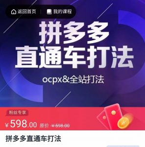 拼多多直通车打法，核心策略，ocpx&全站打法-KJ分享