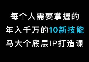 马大个的IP底层逻辑课,每个人需要掌握的年入千万的10新技能,约会底层IP打造方法!-KJ分享