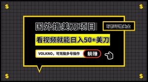 国外撸美刀项目,VOLKNO看视频就能日入50+美刀,可无脑多号操作-KJ分享