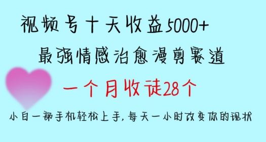 十天收益5000+，多平台捞金，视频号情感治愈漫剪，一个月收徒28个，小白一部手机轻松上手【揭秘】-KJ分享