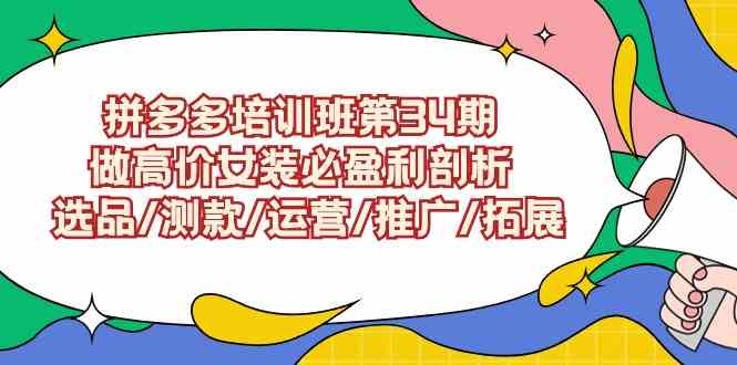 拼多多培训班第34期：做高价女装必盈利剖析  选品/测款/运营/推广/拓展-KJ分享
