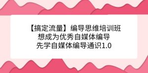 【搞定流量】编导思维培训班,想成为优秀自媒体编导先学自媒体编导通识1.0-KJ分享