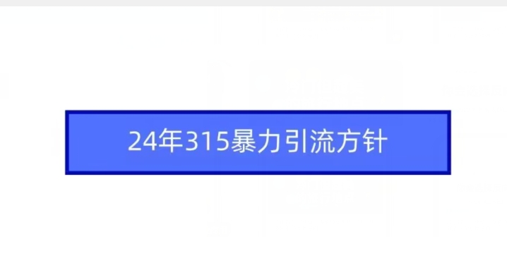 24年315暴力引流方针-KJ分享