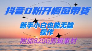 抖音0粉开橱窗带货,日入500+,新手小白也能无脑操作【附加820G剪辑资料】-KJ分享