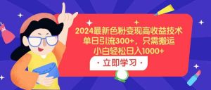 2024最新色粉变现高收益技术，单日引流300+，只需搬运，小白轻松日入1000+-KJ分享