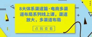 八大体系渠道篇·电商多渠道布局系列线上课，渠道放大，多渠道布局-KJ分享