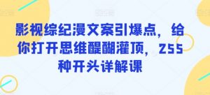影视综纪漫文案引爆点，给你打开思维醍醐灌顶，255种开头详解课-KJ分享