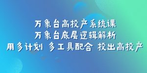 万象台高投产系统课：万象台底层逻辑解析 用多计划 多工具配合 投出高投产-KJ分享
