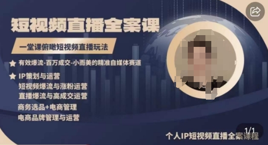 高品质IP短视频直播全案课程，一堂课俯瞰短视频直播玩法-KJ分享