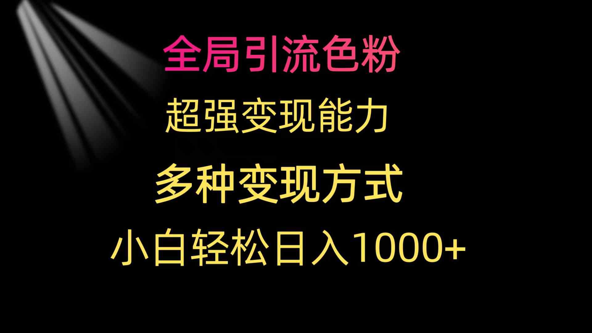 全局引流色粉 超强变现能力 多种变现方式 小白轻松日入1000+-KJ分享
