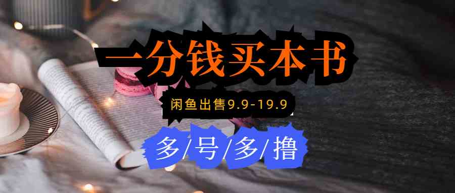 每天花1分钱买一本书，闲鱼出售9.9-19.9不等，多账号多撸 新手小白均可操作-KJ分享