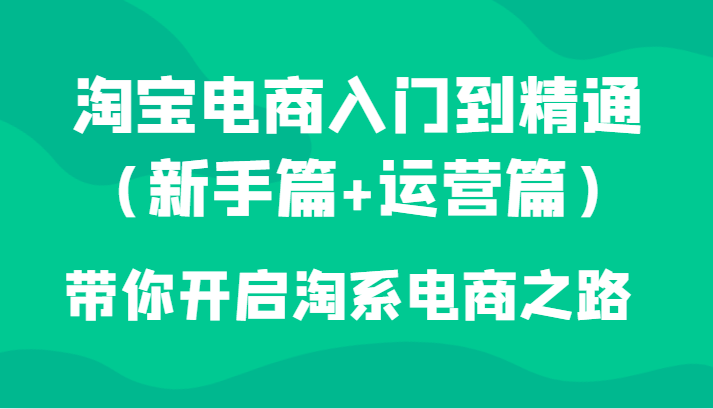 淘宝电商入门到精通（新手篇+运营篇）带你开启淘系电商之路-KJ分享