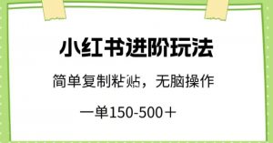 小红书进阶玩法,一单150-500+,简单复制粘贴,小白也能轻松上手-KJ分享