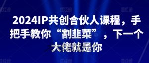 2024IP共创合伙人课程，手把手教你“割韭菜”，下一个大佬就是你-KJ分享