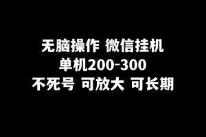 无脑操作微信挂机单机200-300一天,不死号,可放大-KJ分享