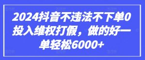 2024抖音不违法不下单0投入维权打假，做的好一单轻松6000+【仅揭秘】-KJ分享