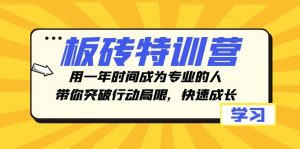 板砖特训营，用一年时间成为专业的人，带你突破行动局限，快速成长-KJ分享