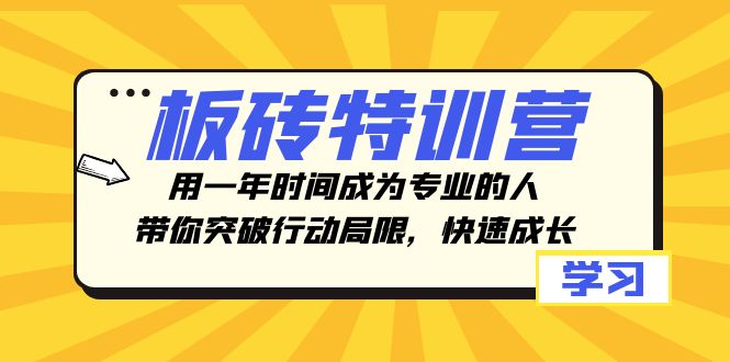 板砖特训营，用一年时间成为专业的人，带你突破行动局限，快速成长-KJ分享