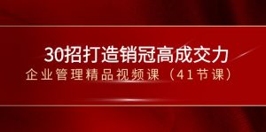30招打造销冠高成交力-企业管理精品视频课（41节课）-KJ分享