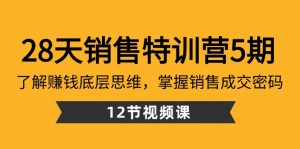 28天销售特训营5期:了解赚钱底层思维,掌握销售成交密码(12节课)-KJ分享