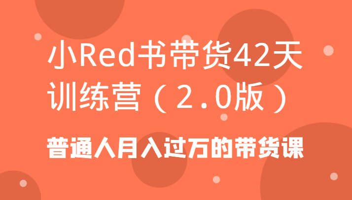 小Red书带货42天训练营（2.0版）普通人月入过万的带货课-KJ分享