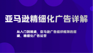 亚马逊精细化广告详解-从入门到精通，亚马逊广告组织框架的搭建、精细化广告运营-KJ分享