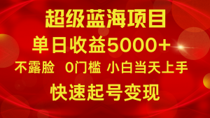 2024超级蓝海项目 单日收益5000+ 不露脸小游戏直播，小白当天上手，快手起号变现-KJ分享