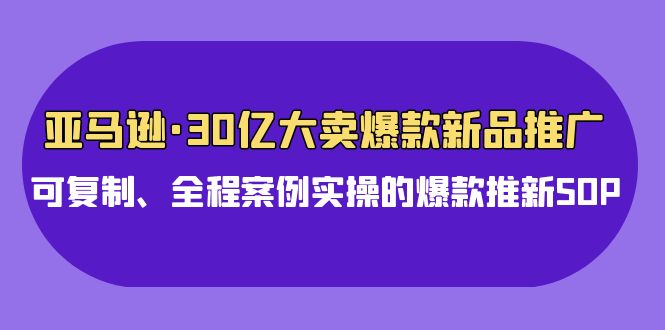 亚马逊30亿大卖爆款新品推广，可复制、全程案例实操的爆款推新SOP-KJ分享