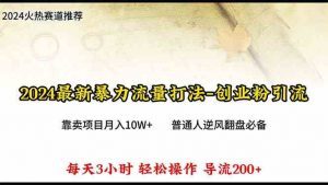 2024年最新暴力流量打法，每日导入300+，靠卖项目月入10W+-KJ分享