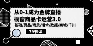 0-1成为金牌直播橱窗商品卡运营3.0，基础/货品/场景/话术/数据/商城/千川-KJ分享