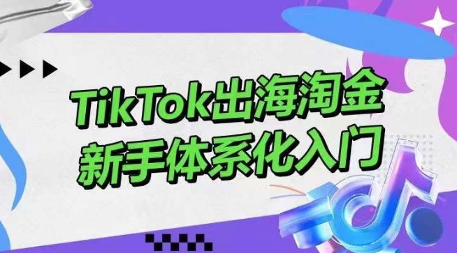 TikTok出海淘金，新手体系化入门，零基础快速入门，掌握短视频、直播带货等引流到变现的知识-KJ分享