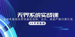 无界系统实战课：全体系落地无界改版后选择、出价、高投产做付费引流-38节-KJ分享