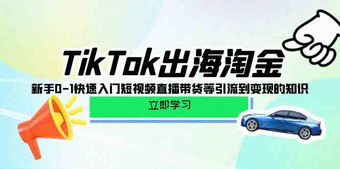 TikTok出海淘金,新手0-1快速入门短视频直播带货等引流到变现的知识-KJ分享