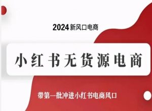2024新风口电商，小红书无货源电商，带第一批冲进小红书电商风口-KJ分享