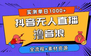 2024抖音无人直播撸音浪新玩法 日入1000+ 全流程+素材资源-KJ分享