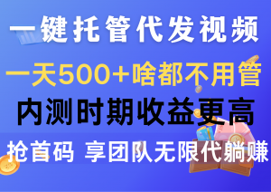 一键托管代发视频，一天500+啥都不用管，内测时期收益更高，抢首码，享…-KJ分享