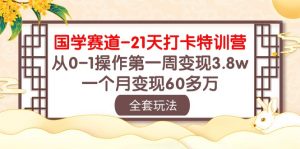国学赛道21天打卡特训营：从0-1操作第一周变现3.8w，一个月变现60多万！-KJ分享