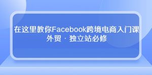 在这里教你Facebook跨境电商入门课，外贸·独立站必修（19节课）-KJ分享