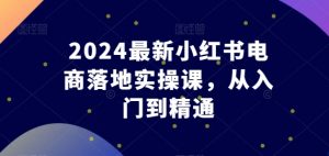 2024最新小红书电商落地实操课，从入门到精通-KJ分享