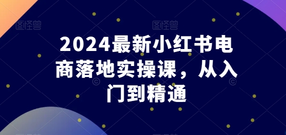 2024最新小红书电商落地实操课，从入门到精通-KJ分享